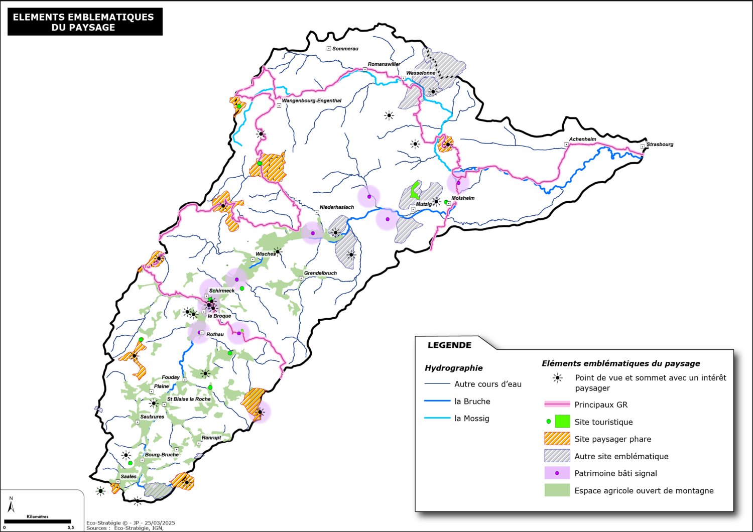 Synthèse des éléments emblématiques du paysage